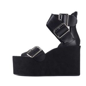 NWOT✨Jeffrey Campbell Toscany Leather Wedges